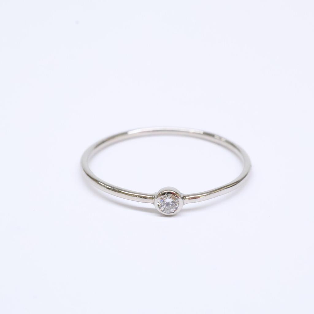 Ete [Excellent Condition] 430593 Pt900 0.03 Slender Diamond Ring Ring PlatinumUsed
