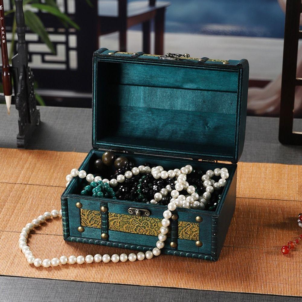 Antique Jewelry Keepsakes Box Antique Finish Organizers Case Home Decoration Box  Wedding Gift