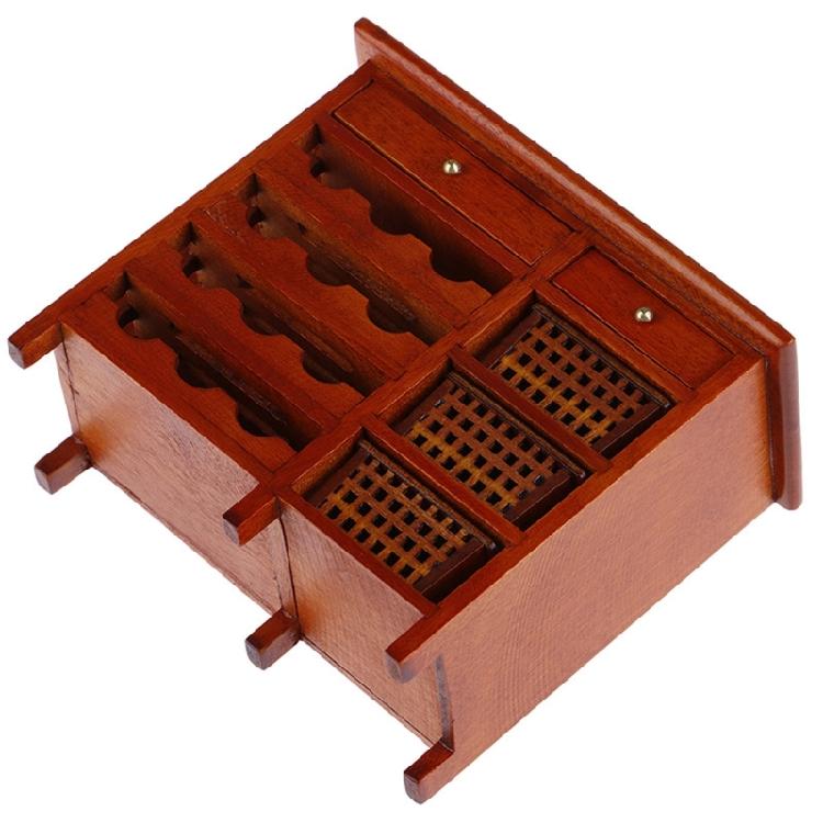 Wooden Wine Storage Cabinet For Model Doll House Kitchen Scene Arrangement 1/12 Miniature Furniture Display Accessory