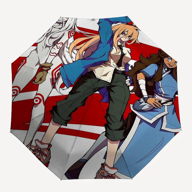 1pc Outdoor Umbrella with Anime Characters, Automatic Opening/Closing, Portable 3-Fold Design, 8-Rib Iron Frame - Perfect Gift for Fans, Traveler