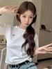 Women's 2025 Korean Style Bowknot Embroidered Slim Fit T-Shirt, Short Sleeve, Round Neck