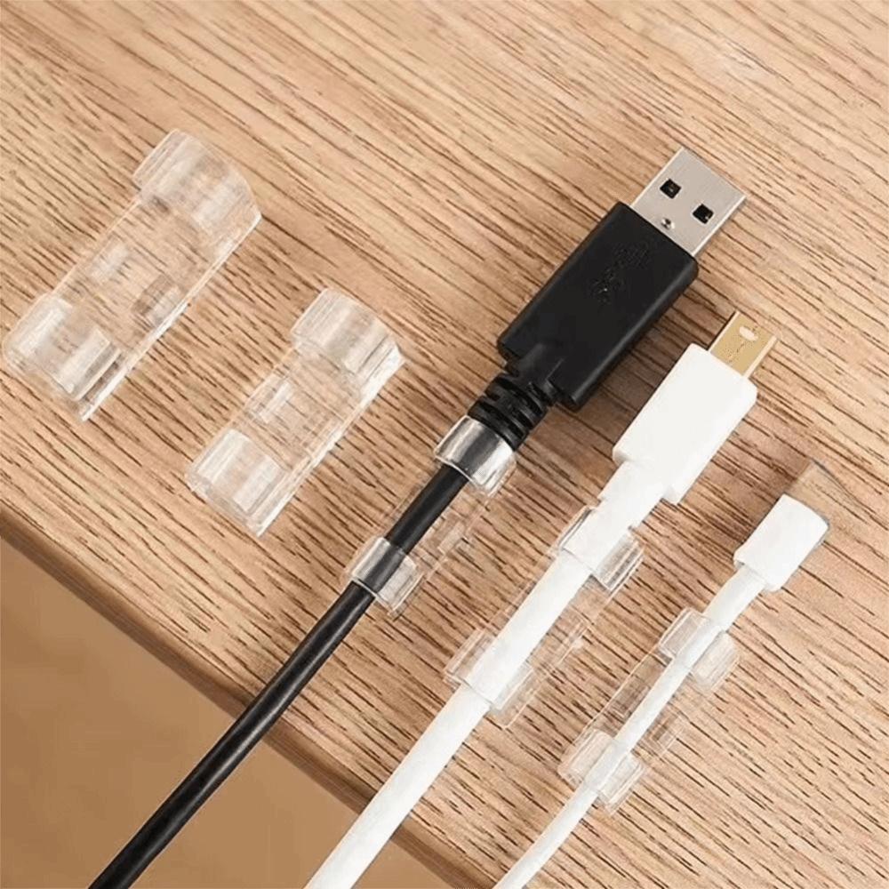 Plastic Material Cable Organizers Transparent Wire Clips Cord Holder  TV Cable Management