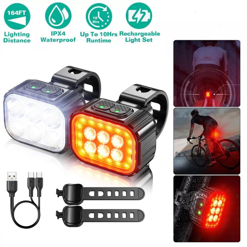 Bright And Durable Mountain Road Bicycle Front And Rear Light Set For Night Riding