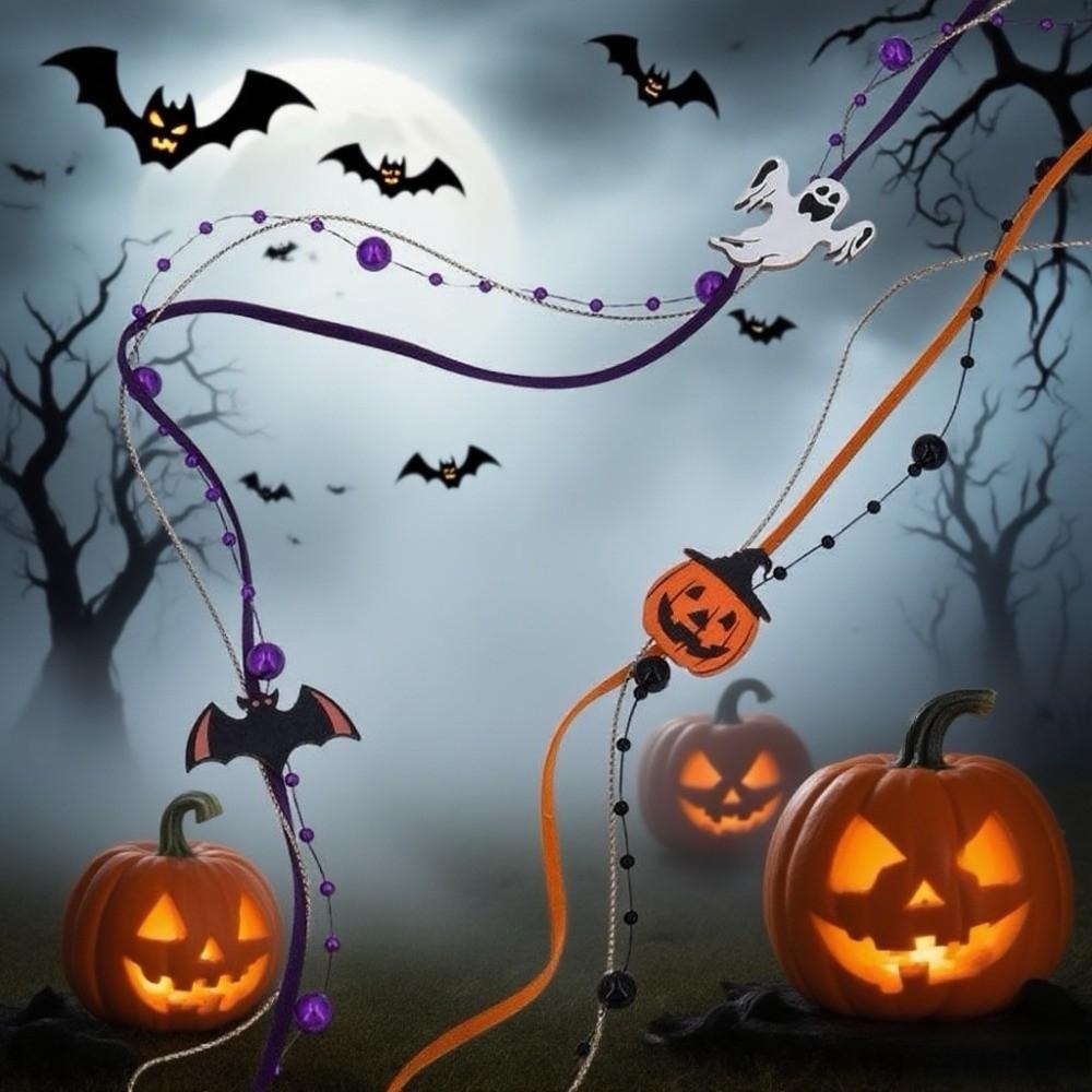 Pumpkin Halloween Packaging Gift Box Ribbon Ghost DIY Ribbon Strips  Party Decor