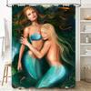 Mermaid Bathing Suit Shower Curtain Waterproof Fabric Home Decor Customizable Size