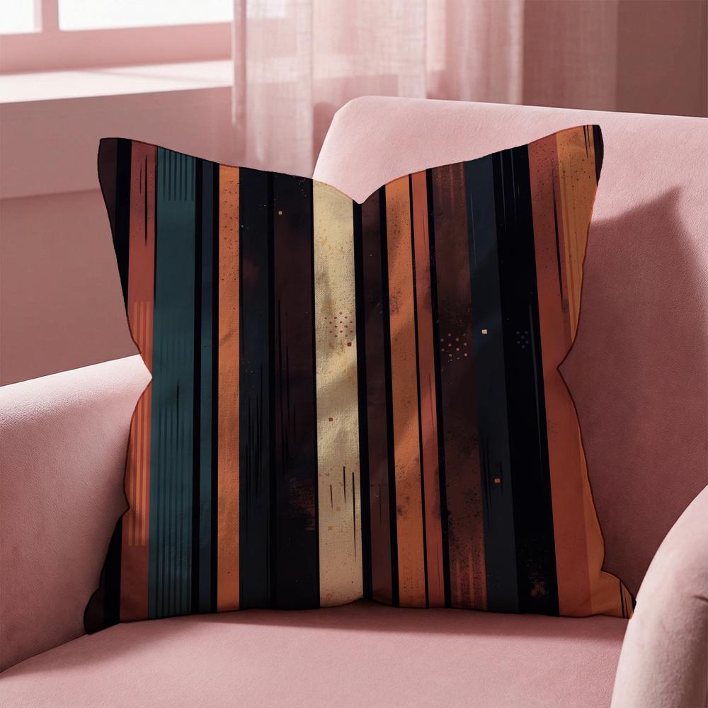 Classic Striped Cushion Cover Multi-Scene Pillow Cover for Home & Car - Reversible, Soft & Durable for Daily Use