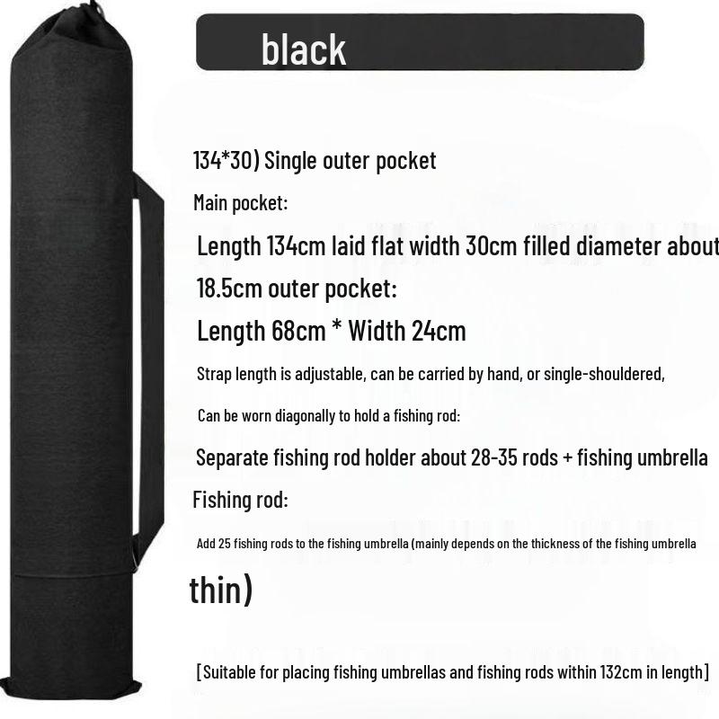 Lightweight Canvas Fishing Gear & Rod Storage Bag with Umbrella Holder