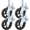 4 Pack 8" X 2" Heavy Duty Scaffolding Rubber Swivel Caster With Dual Locking 1100LBS Capacity Per Wheel