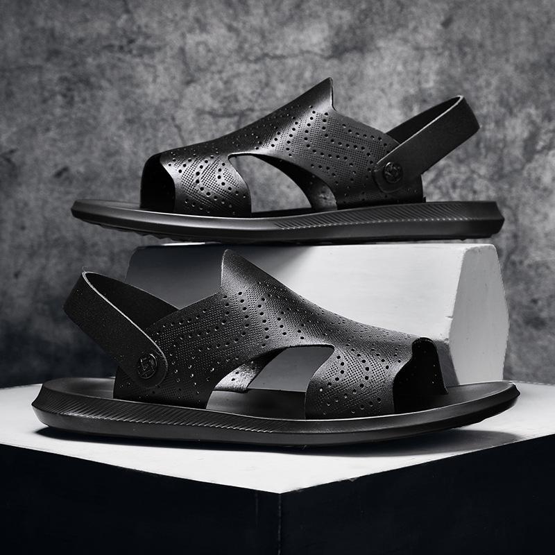 

Сандалии из мягкой кожи, легкие мужские пляжные туфли на два носка 38