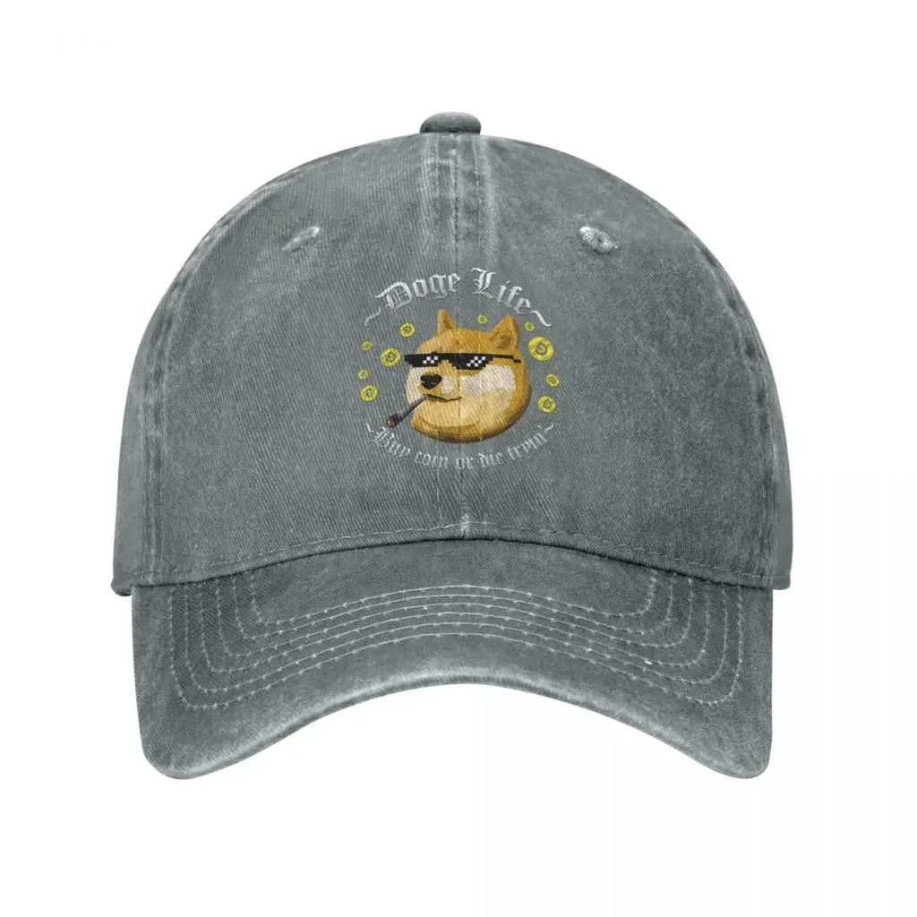 Doge Life Dogecoin Spring Summer Cap Dad Baseball Cap Classic Bitcoin Crypto Btc Sunhat Deniimm Sport Casquette