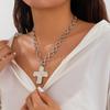Bold Crosses Pendant Necklace Chic Hammered Crosses Necklace Unique Neck Accessories for Fashion Enthusiasts