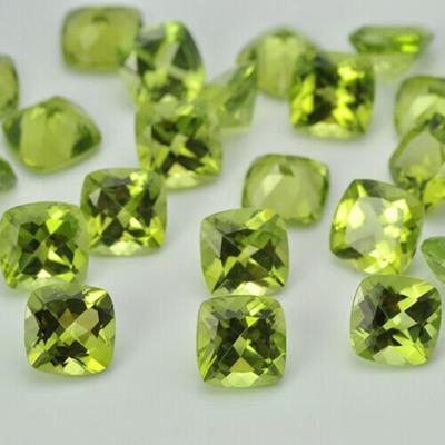 Best Quality Natural Faceted Loose Calibrated Size Cushion Shape Peridot Lot For Jewelry Making Stone.