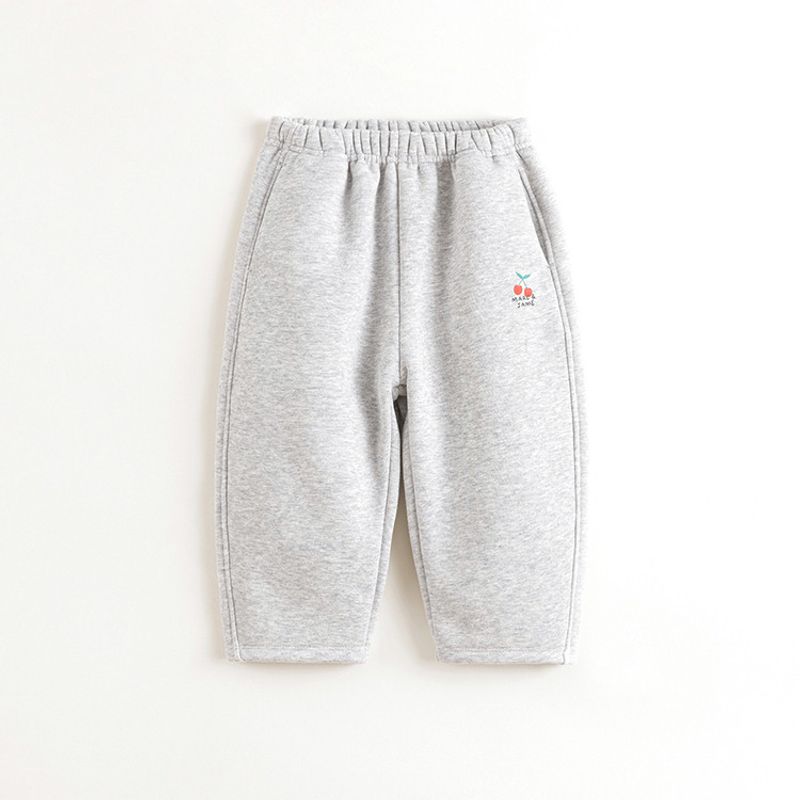 

[Fleece-Lined and Anti-Static] Mark Jenny Girls Loose-Fitting Warm Sweatpants Baby Carrot Pants Autumn and Winter Clothing 241315