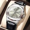 High Quality Watch for Men Luxury Luminous Waterproof Week Calendar  Clock Leather Square Quartz Watches Reloj