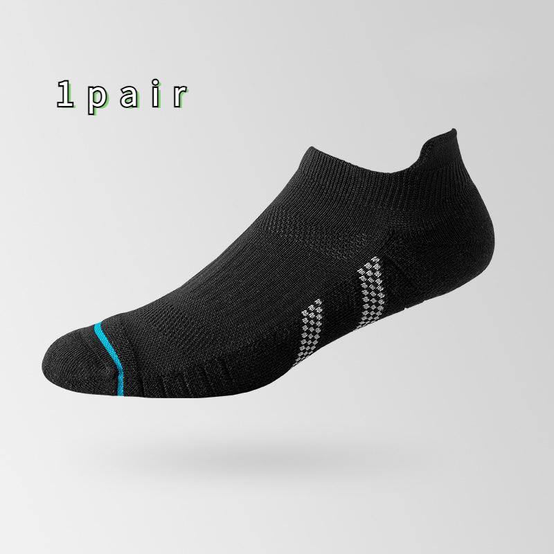 Size 39-44 Men's Short Leg Athletic Boat Socks Thin Breathable Towel Sole Running Socks
