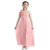 Bridesmaid Dress Kids Girls Elegant Formal Chiffon One-shoulder Dress Wedding Party Ball Gowns