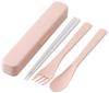 Skater Antibacterial Silent Trio and Dull Made In Set Chopsticks, Spoon, Fork, Pink, Japan, TAC1AG-A