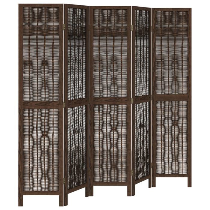 VidaXL Room Divider 5 Panels, Room Separator, Privacy Screen, Folding Screen Bedroom Living Room, Dark Brown 358662