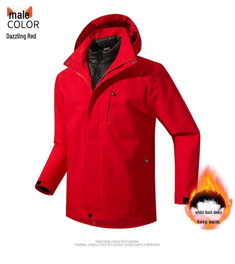 Unisex Waterproof Windproof 2-Piece Outdoor Jacket Set for Camping & Mountaineering