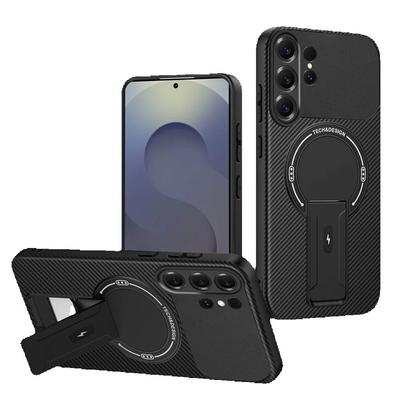 Magnetische Rüstung Halterung Hülle Für Samsung Galaxy S26 Ultra S25 Edge S24 FE S23 S22 5G Für Magsafe Kabelloses Laden Abdeckung