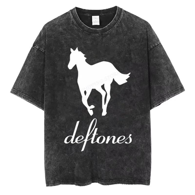 Deftones TShirt Graphic Print Washed Cotton Tees DEFTONES Shirts AND Tops