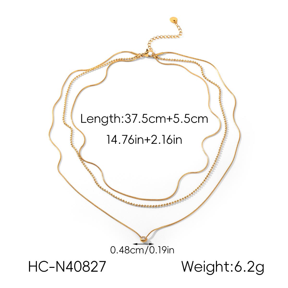

Three-layer titanium steel necklace for women, light luxury high-end lock bone chain stainless steel jewelry