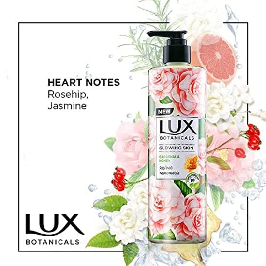 Lux Botanicals Glowing Skin Body Wash with Gardenia & Honey Extracts for Women, 100% Natural Extracts, No Parabens, 450 Ml