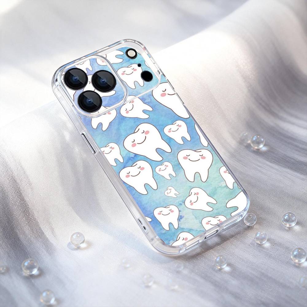 

Cartoon Teeth Dentist Transport Phone Case For iPhone 17,16,15,14,13,12,11,Pro,XS,Max,XR,Plus,E,SE4,Mini Shockproof Soft Cover iPhone13
