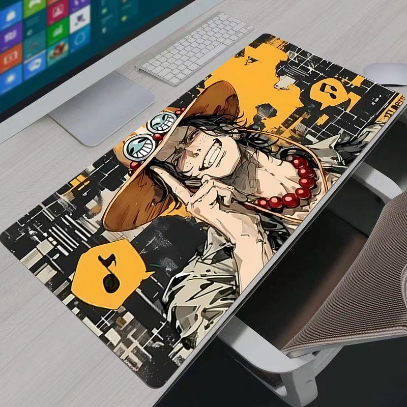 One Piece Portgas·D· Ace Mouse Pad Notbook Gamer Keyboard NonSlip Rubber Computer Carpet Desk Mat PC Gaming MousePad Youth Gifts