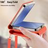 For Samsung Galaxy Z Flip7 5G Case Card Bag Kickstand PU Leather PC Phone Cover with Strap