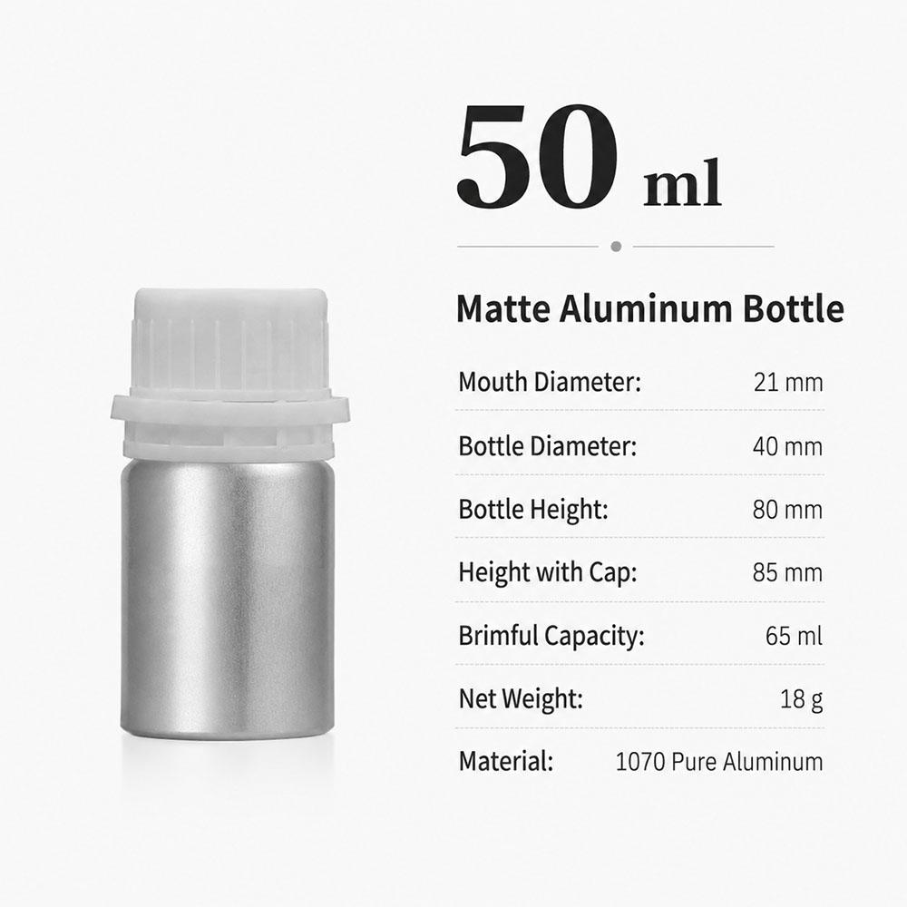 50ml 100ml 250ml Aluminum Bottle with Anti-theft Lid Essential Oil Bottle Cosmetics Container Refillable Travel Sub Bottles