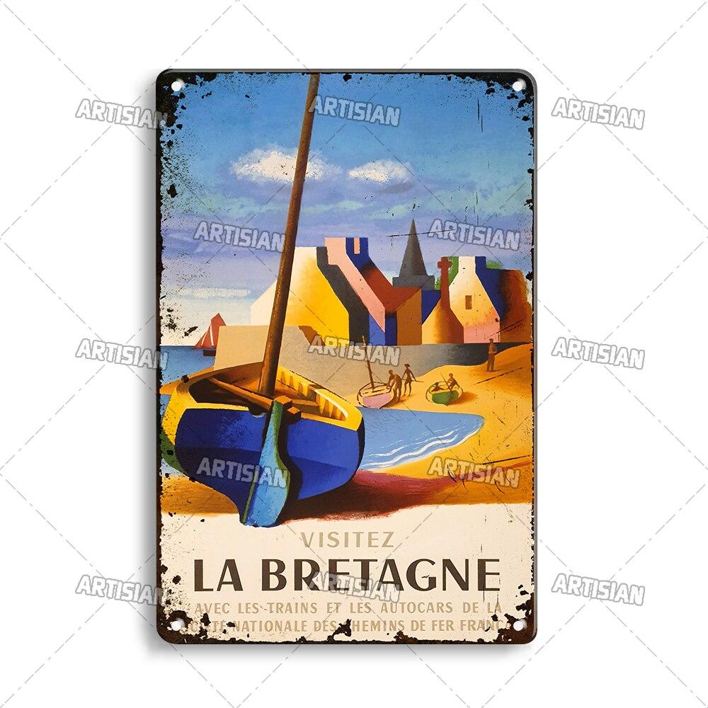 Vintage France Metal Sign  Funny Tin Travel Plaque for Home Bar Cafe Wall Decor  Rustic Metal Plate