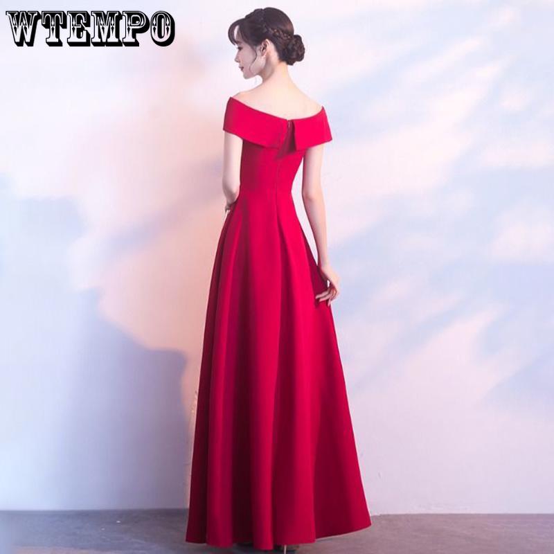 WTEMPO Women's V-neck Evening Dresses Wedding Party Reception Club Dresses A-line Wedding Dresses Hollow Strap Party Dresses
