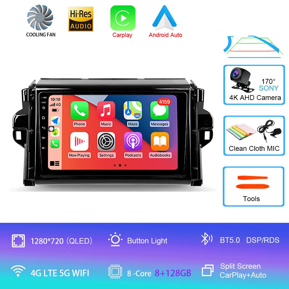 Car Radio Android 14 For Toyota Fortuner 2 2015 2016 2017 2018 2019 2020 Stereo Multimedia Navigation GPS Carplay 2 Din Headunit