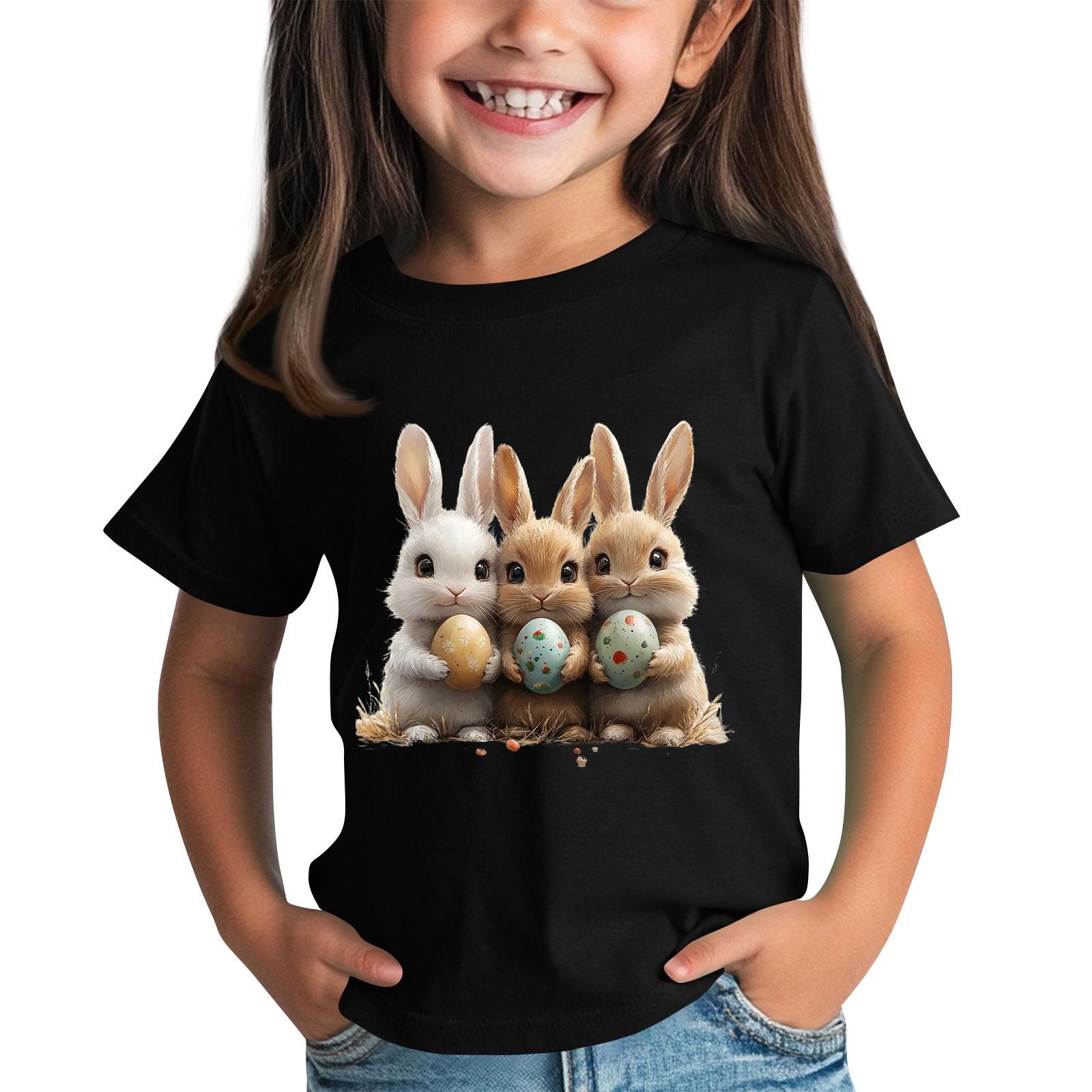 

Футболки для малышей, девочек и мальчиков, детские футболки с короткими рукавами и принтом для мальчиков и девочек 2-12 лет 100 чёрный