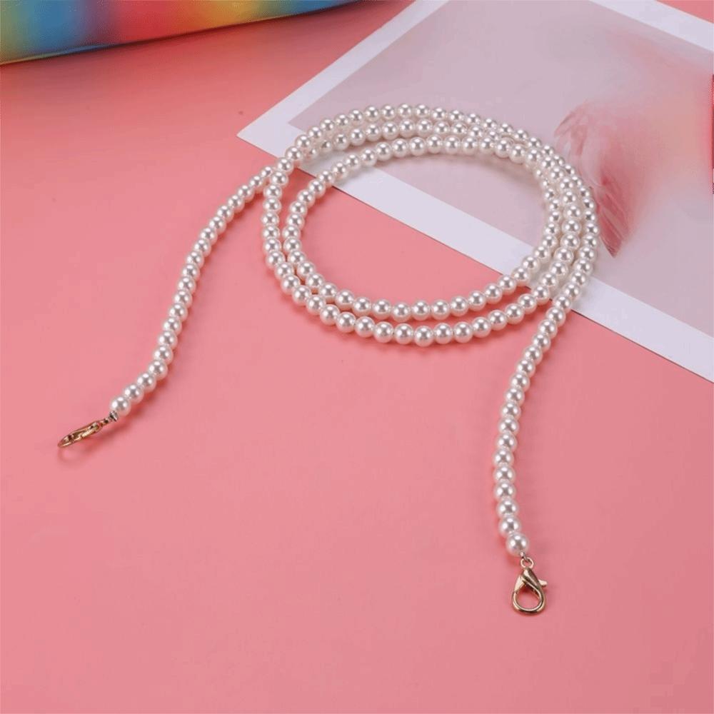 Accessory Long Women Bag Parts Pearl Bag Strap Purse Handle Pearl Bag Chain Beaded Tote Chain
