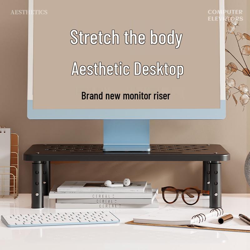 Adjustable Carbon Steel Laptop Riser and Desktop Cooling Stand