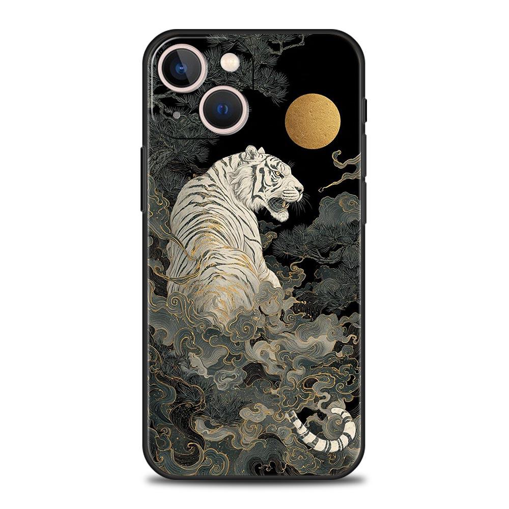 Phone Case For iPhone 17 16e 15 14 13 12 11 Pro Max SE 7 8 Plus Shell iPhone 16 Soft TPU Cover Animal White Tiger