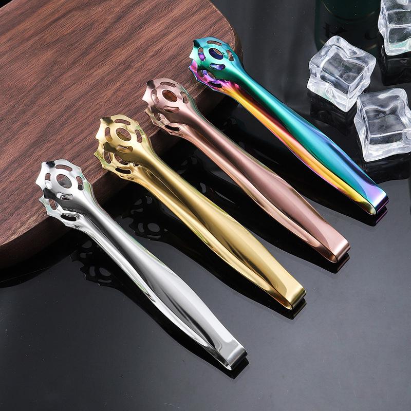 Pinza para Cubitos de Hielo de Acero Inoxidable Mini Pinzas para Azúcar Pinza para Servir Comida para Barbacoa Utensilios de Bar de Cocina Accesorios de Bar Bartender