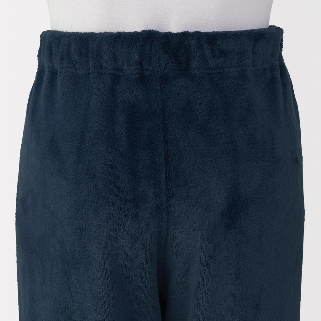 MUJI Men's Anti-Static Wearable Blanket, Stand-Up Collar Long Sleeve Pajamas, Dark Navy, Size XL (FB0ZBA5A)