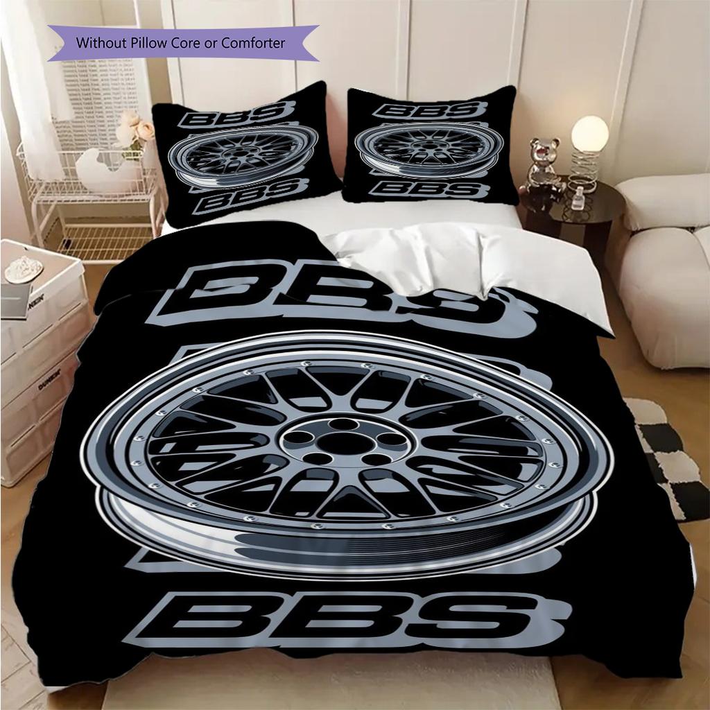 Dynamic Bbs Power Bedding (1 * Duvet Cover + 2 * Pillowcase, Without Core) 2D Flat Duvet Cover and Pillowcase Bedding Set Soft and Comfortable