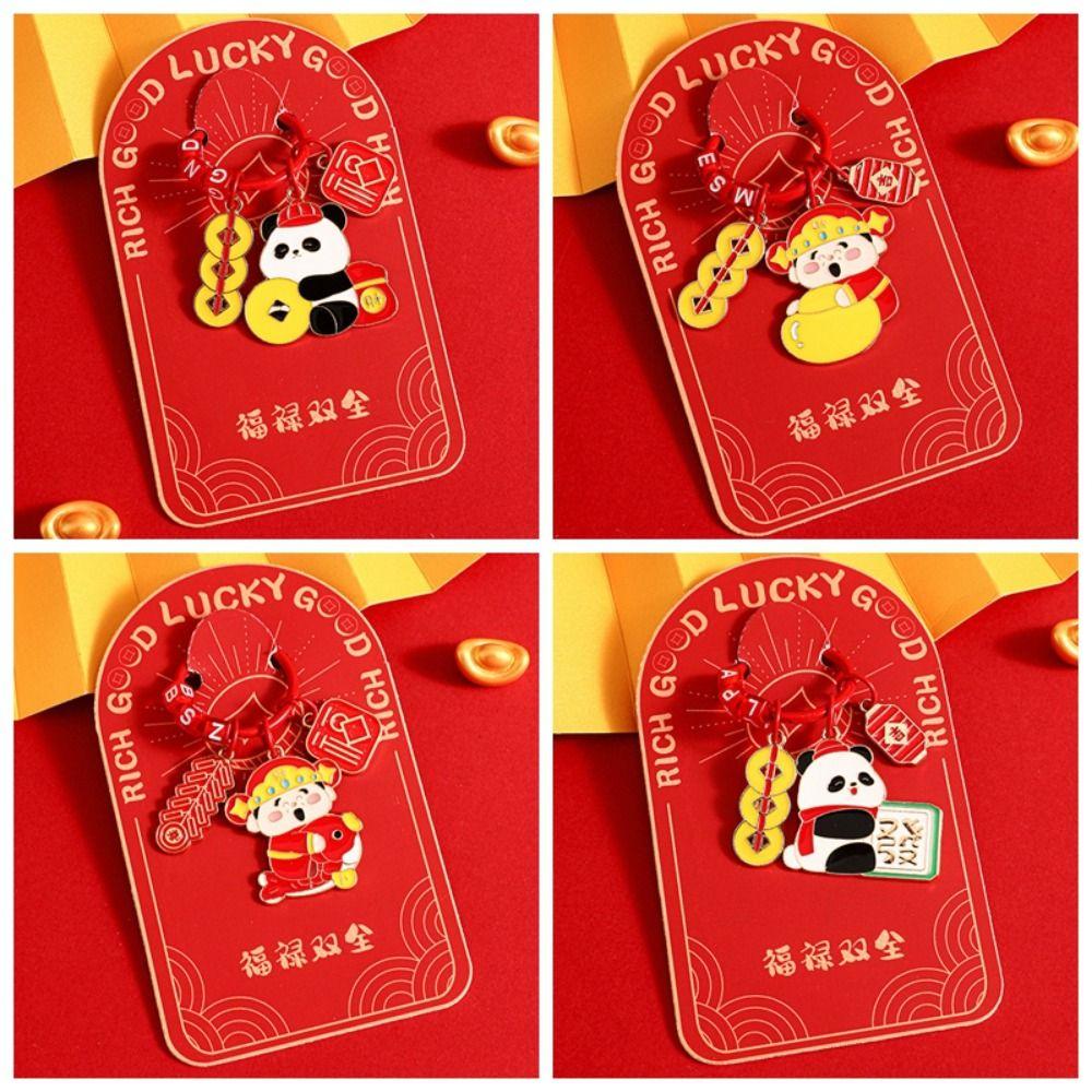 Panda New Year Key Chain Chinese Cartoon Key Ring Creative Metal Keychain  Kids