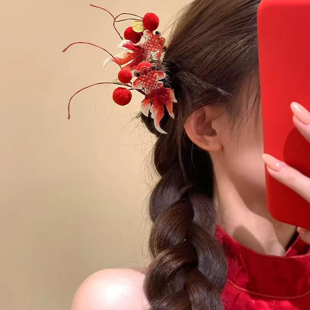 Chinese Style Goldfish Pendant Vintage Hair Sticks Ancient Style Hairpin Hair Fork Headwear Hanfu Headwear Chopstick Headdress
