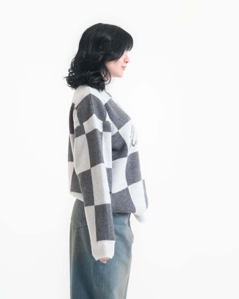 Unisex Heavyweight Plaid Patchwork Winter Sweater - European & American Streetwear