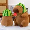 Cuddly Watermelon Capybara Plush Toys Funny Animal Pulling Thread Toys Soft Chubby Fruit Capybara Doll Lovely Children Toys