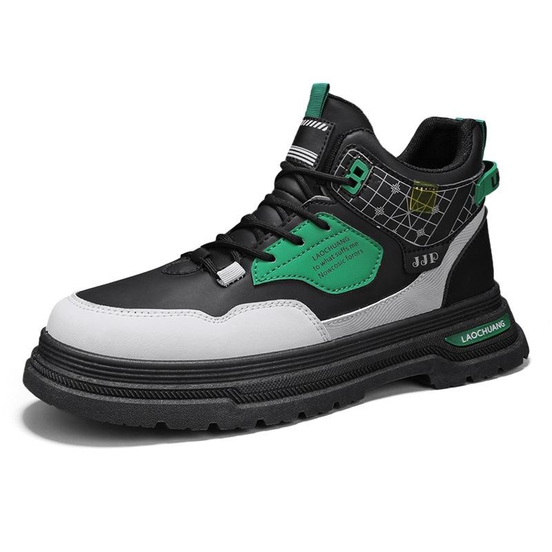 

Men s shoes Martin boots new autumn and winter high-top wear-resistant sports outdoor leisure tooling contrasting color personalized mountaineering sh 44