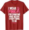 TXBreast Cancer Awareness T Shirts for Women "I Wear Pink for Someone Whomeans Everything To Me" Print Breast Cancer T-shirts