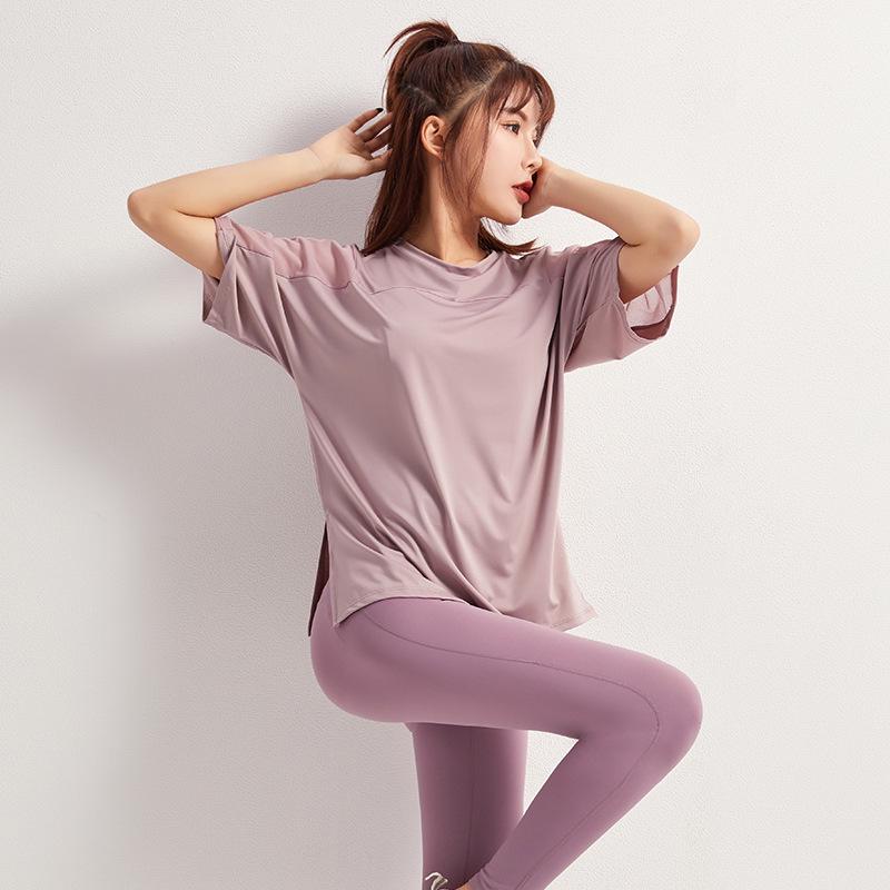 2025 Women's Quick-Dry Summer Yoga T-Shirt: Loose, Breathable Short Sleeve for Running & Fitness