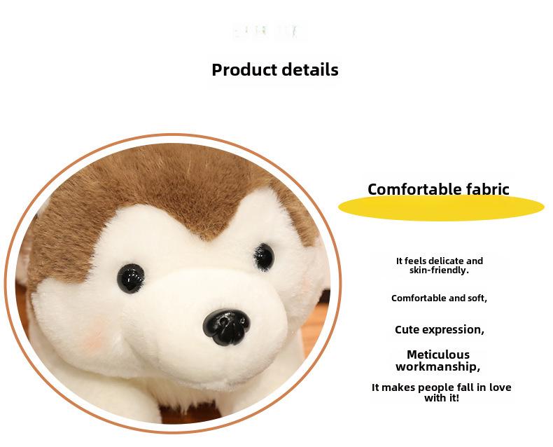 Husky Plush Doll: Children's Cuddly Toy, Sleeping Pillow, or Holiday Gift