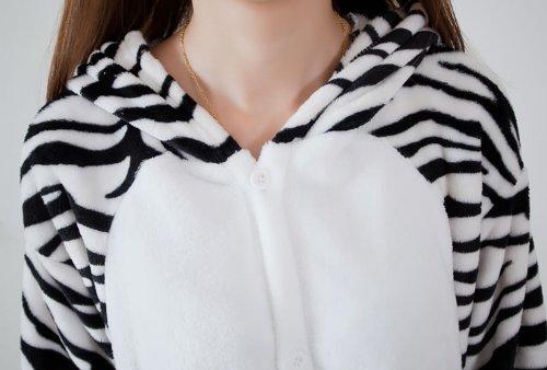 Dorawithme Zebra Kigurumi Animal Kigurumi Adult Sleepwear, Full Body Type, Halloween, Unisex (L (171cm-180cm))
